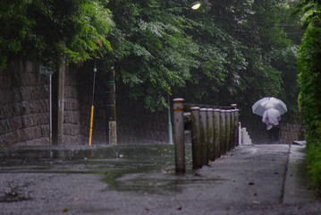 雨と坂道と傘