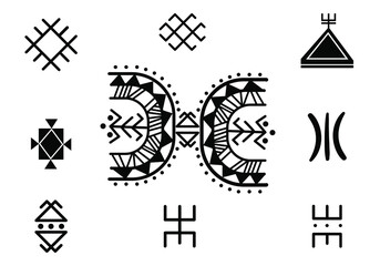  Amazigh symbol poster, Tifinagh symbol, Berber drawing, African symbol,