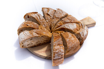 Rebanadas de pan artesano galleo
