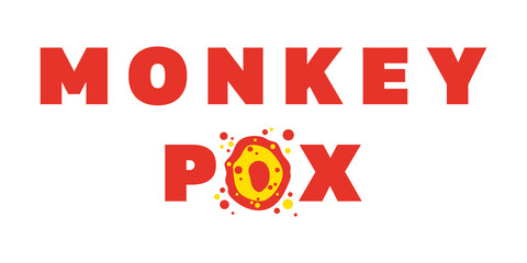 Monkeypox logo or text with a virus icon