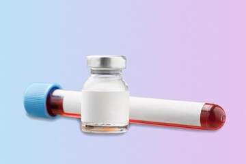 Childhood hepatitis. Blood sample tube for test at medical laboratory. To diagnosis viral infection.