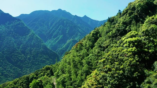 Aerial view  of jade Mountain yushan and road in Taiwan