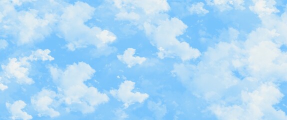 Blue sky with clouds. 4k 4096 x 1715 px, 745 pip. Trendy nature background.