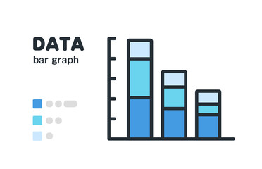 データを可視化するグラフのイラスト。
