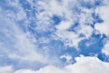 Beatiful blue sky with clouds on a sunny day
