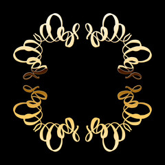 Vector luxury golden calligraphic frame for text. Simple elegant shiny design element.