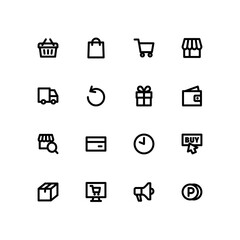 Shopping icon set, icons for UI design