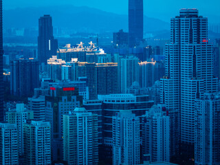 Aerial view of landscape in Shenzhen city,China