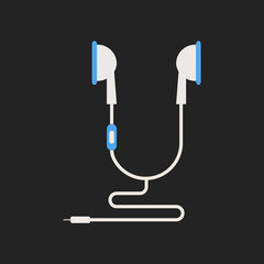 Vector illustration of earphone, headphone, or headset