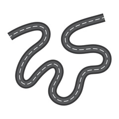Zigzag road icon, racing map symbol isolated on white background