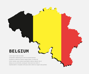 Fototapeta premium Vector map Belgium made flag, Europe country