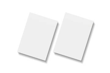 Blank paper illustration for mockup. Flyer or poster. 3D Rendering.