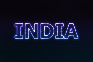 India text neon sign