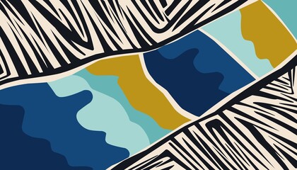 Geometric background of zebras with a combination of sea colors