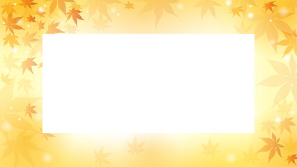 秋の紅葉フレーム素材白背景