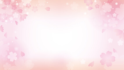 春のふんわり桜白背景