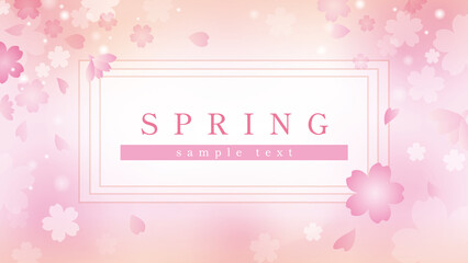 春の桜背景タイトル素材