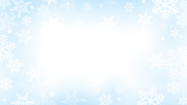 冬のうっすら雪の結晶背景素材