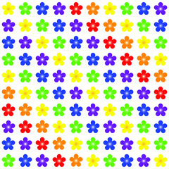 Fototapeta na wymiar LGBTQ+ color flowers. The official correct color of the multi-sexual symbol.