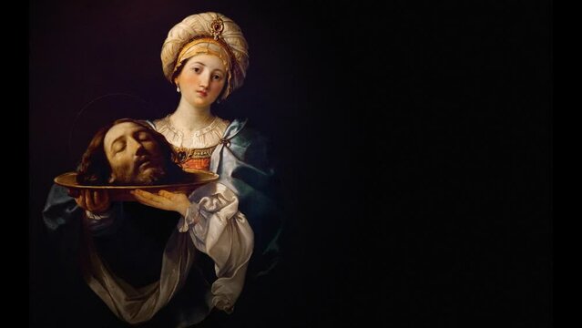 Guido Reni. Salome with the head of John the Baptist. 1635. animation of the picture . Renaissance art history. animated picture, art