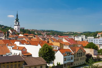 Rolgordijnen Trebic town in the Czech Republic seen from above © Fyle