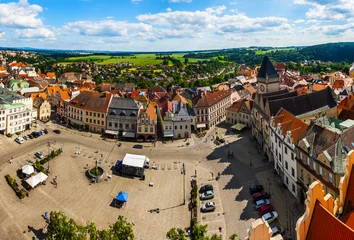 Tuinposter Jan Zizka square in city of Tabor in the Czech Republic © Fyle