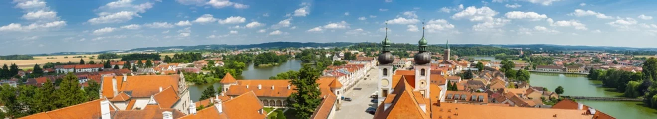 Badkamer foto achterwand Panoramic photo of Czech town Telc © Fyle