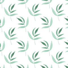 Fototapeta na wymiar Watercolor leaves pattern. Soft and nice print for textiles, phone or notebook covers, wedding invitations, and much more