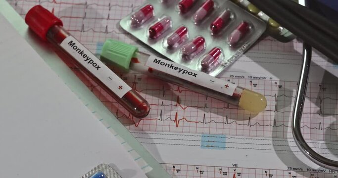 Laboratory in check-up analysis blood test for smallpox Monkey infection blood test on new pandemic virus