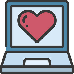 Laptop Love Icon