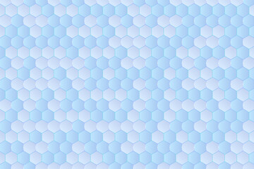 Abstract minimalist navy blue gradient wallpaper with hexagon grid. Honeycomb cells with geometric mosaic background illustration