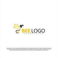 Bee logo icon vector illustration design. Bee animal logo modern concept