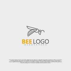 Fototapeta premium Bee logo icon vector illustration design. Bee animal logo modern concept