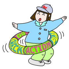 PDCAフラフープを回す女性