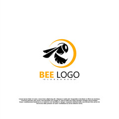 Bee logo icon vector illustration design. Bee animal logo modern concept