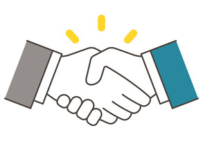 Vector illustration of an enlarged view of a handshake.