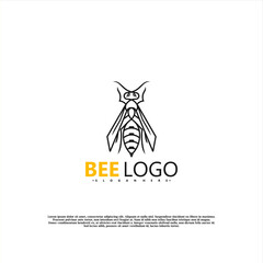 Bee logo icon vector illustration design. Bee animal logo modern concept