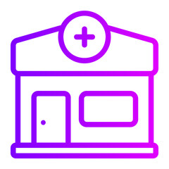 Obraz premium hospital gradient icon