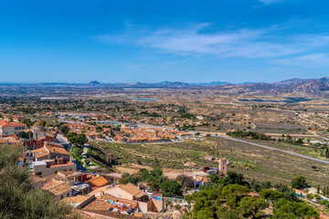 Fototapeta na wymiar Busot Spain viewpoint view from Mirador of Monte Calvario near El Campello and Alicante