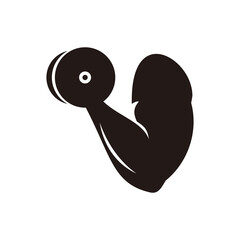 Biceps barbell icon vector illustration symbol