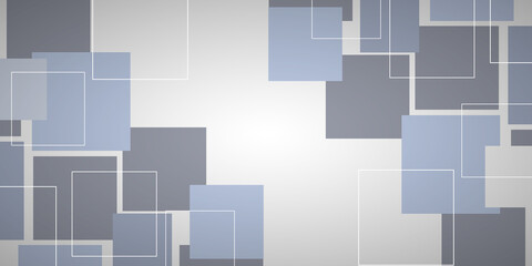 Blue and Grey Retro Style Background,Cover or Presentation Template, Creative Design for Web - Blank Overapped 3D Geometric Square Shapes with Copyspace - Illustration in Freely Editable Vector Format