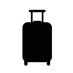 Silhouette black suitcase, travel luggage