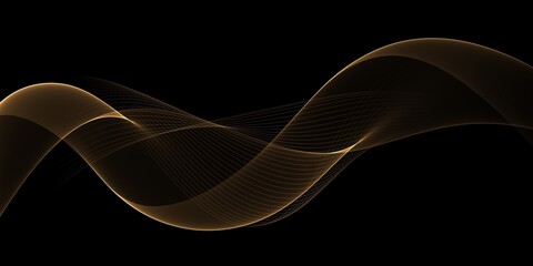 Abstract Golden Waves Background. Template Design
