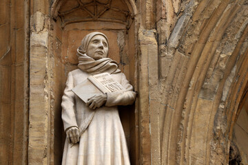 Julian of Norwich statue at Norwich Cathedral, Norfolk