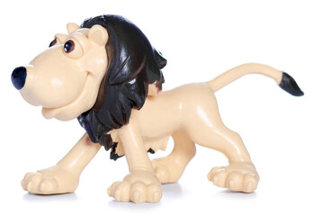 toy figure a lion on white background isolation
