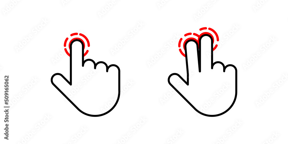 Aufkleber touch gesture icon set. scroll gesture for app interface. slide and flick sensory or mouse screen na