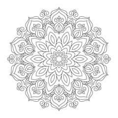 Zentangle inspired mandala zen doodle illustration with tribal boho chic ornaments. Oriental ornamental background.