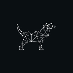 Barking dog vector. minimalist and modern Dog vector logo design.