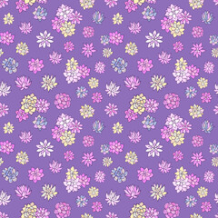 Seamless vector pattern of succulents. Background for greeting card, website, printing on fabric, gift wrap, postcard and wallpapers.	