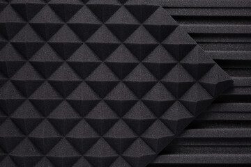 Acoustic soundproof foam wall background texture. Sound isolation material in studio